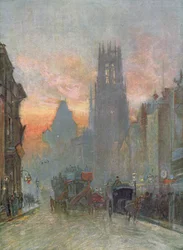 Blick auf die Fleet Street, London, Ende des 19. Jahrhunderts